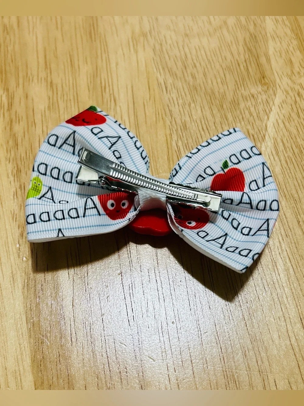 Apple Accent Kids Hair Bow Clip